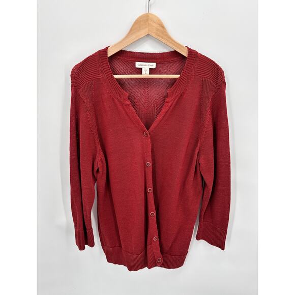 COLDWATER CREEK Rust Red Button Down Cardigan // 1X - Picture 1 of 10